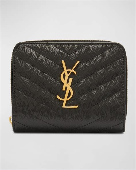 ysl wallet quilted leather zip|YSL monogram quilted wallet.